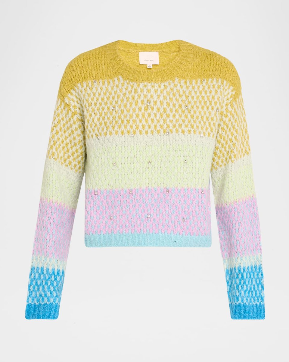 Caspar Embellished Color Block Sweat